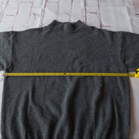 LAMBSWOOL Gray Unisex Crew Neck Sweater Made in Italy Size Large (oversized) - Picture 8 of 10